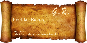 Grotte Rózsa névjegykártya